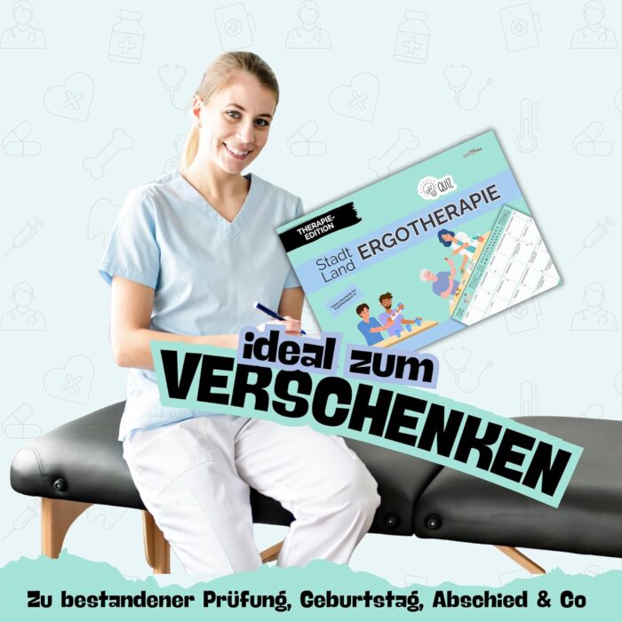 Fotospiel Stadt Land Ergotherapie by snaPmee - Geschenk für Ergotherapeuten - Beschäftigungs-Therapie Quiz - Medizin Spiel mit 50 Blatt Din-A4