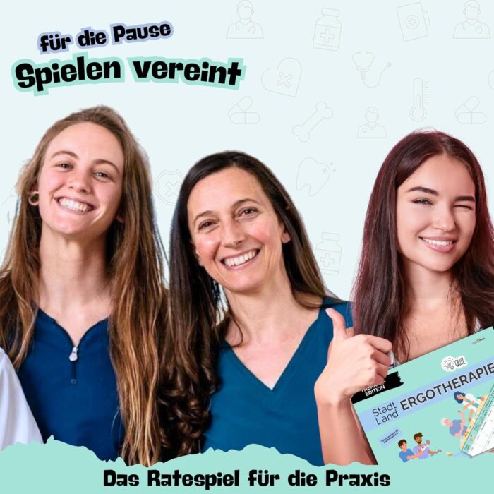 Fotospiel Stadt Land Ergotherapie by snaPmee - Geschenk für Ergotherapeuten - Beschäftigungs-Therapie Quiz - Medizin Spiel mit 50 Blatt Din-A4