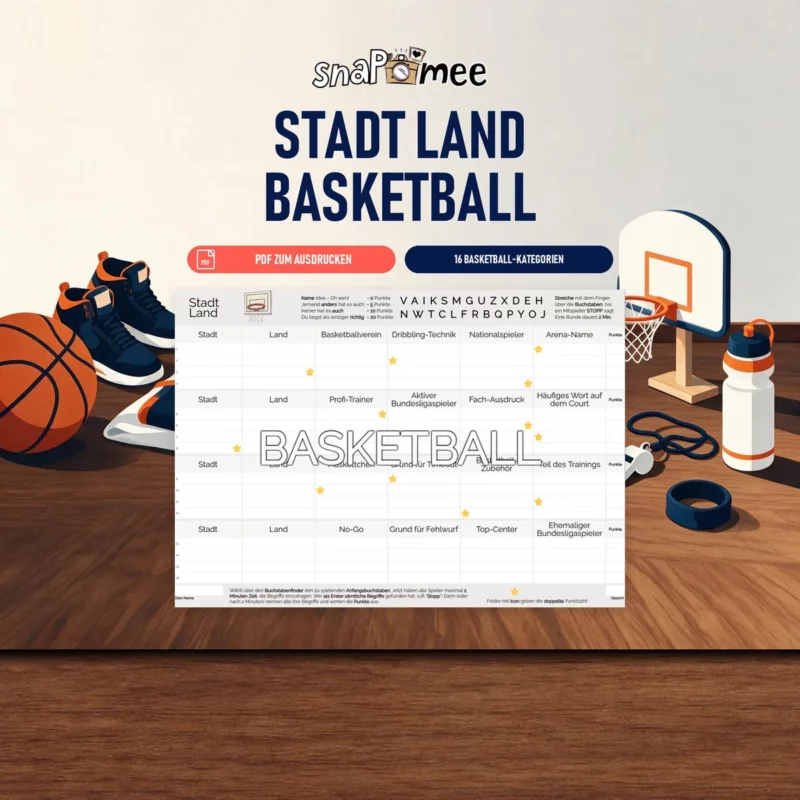 Stadt Land Basketball als PDF zum Sofort-Download