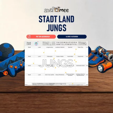 Stadt Land Jungs als PDF zum Sofort-Download