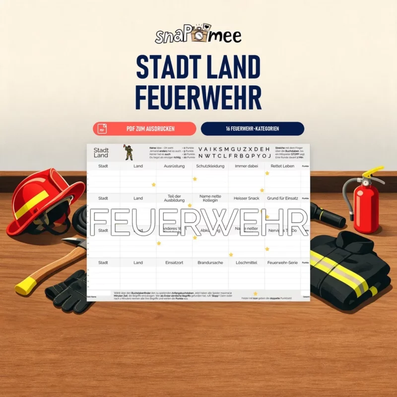 Stadt Land Feuerwehr als PDF zum Sofort-Download von snaPmee